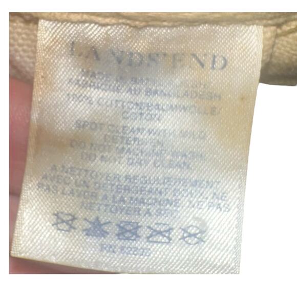 Lands’ End Plaid Canvas Tote Bag Red Green White Holiday Carryall - Picture 13 of 14